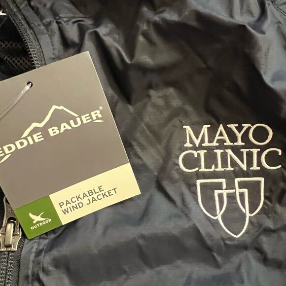 Eddie Bauer Packable Wind Jacket Mens XXL Windbreaker Full Zip Black Coat - Picture 4 of 9